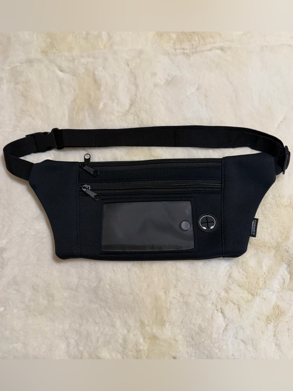 FORMFIT Black Travel Waist Belt Bag with Clear Window